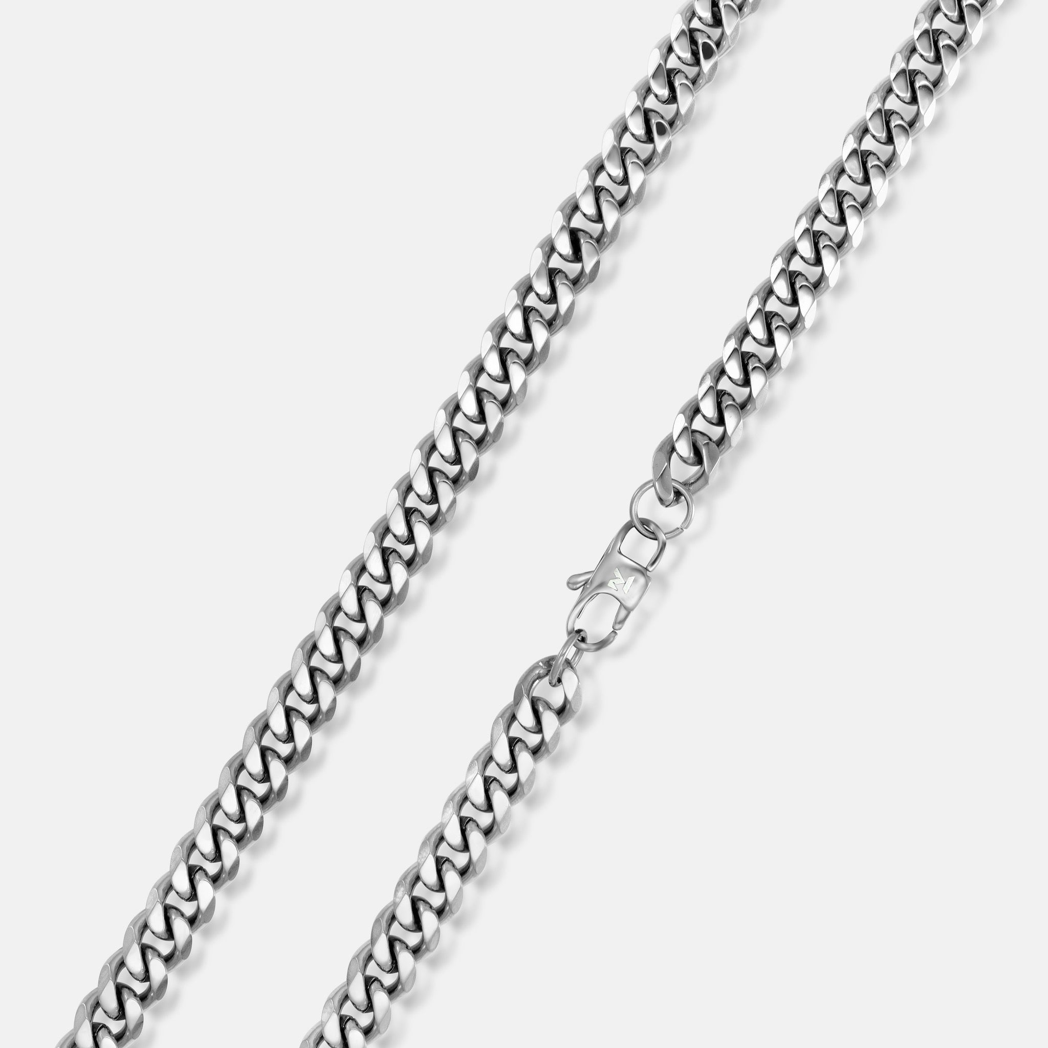 K12 - SILVER CUBAN CHAIN ​​- 8MM