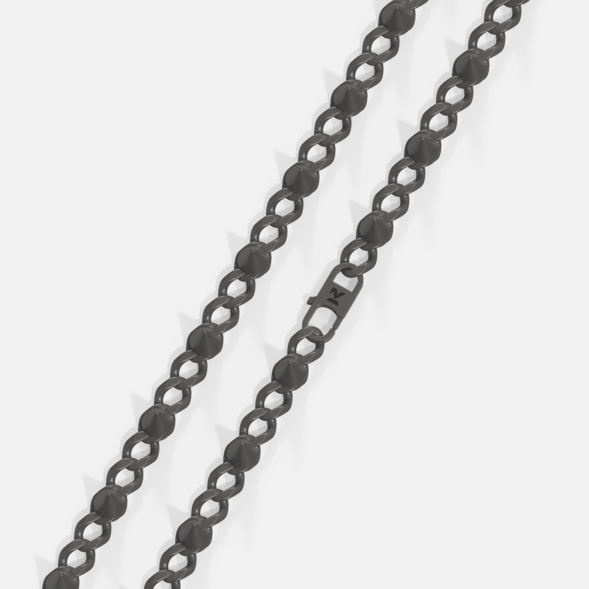 K12 - BLACK CUBAN SPIKE CHAIN - 10.5MM