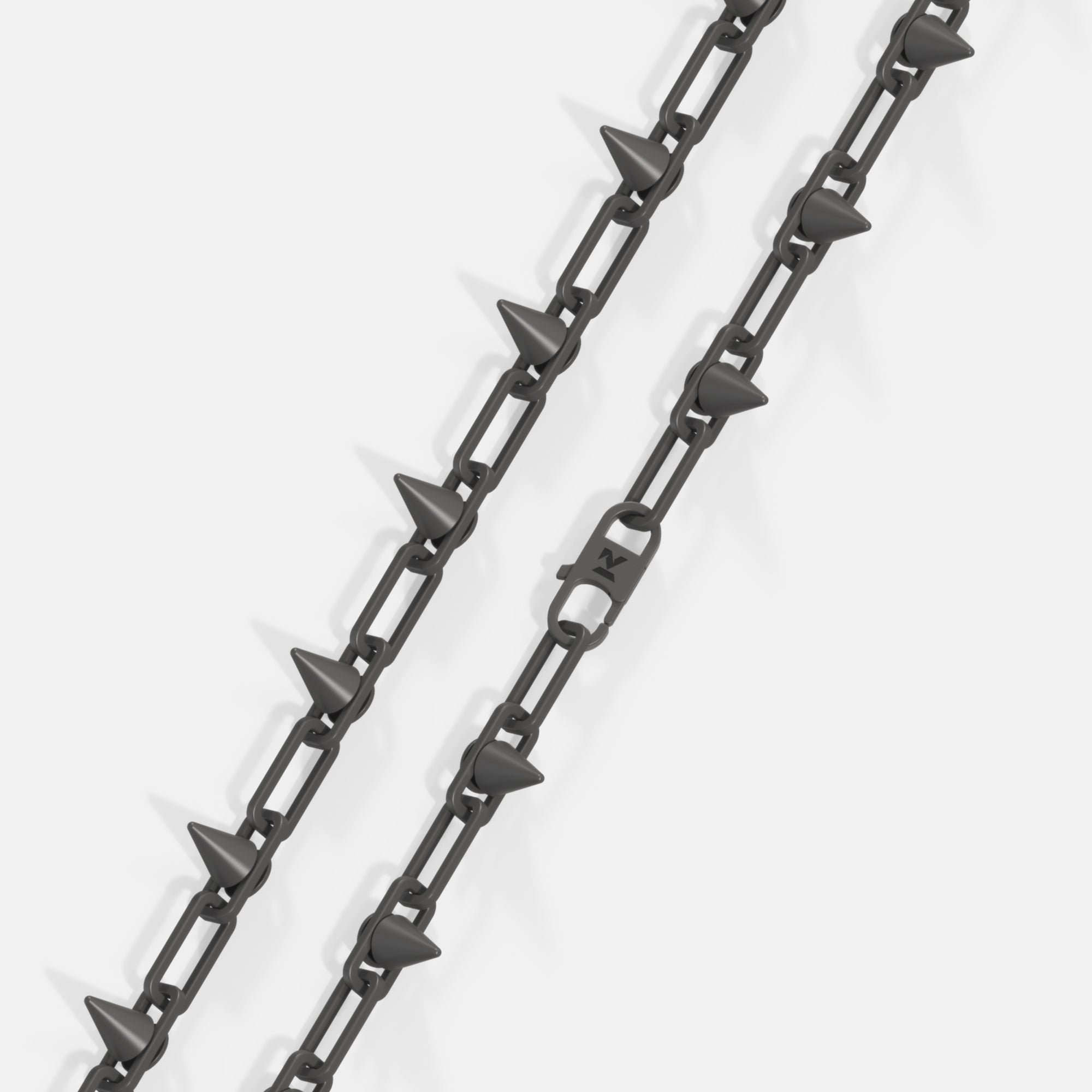 K12 - BLACK PAPERCLIP SPIKE CHAIN - 7MM