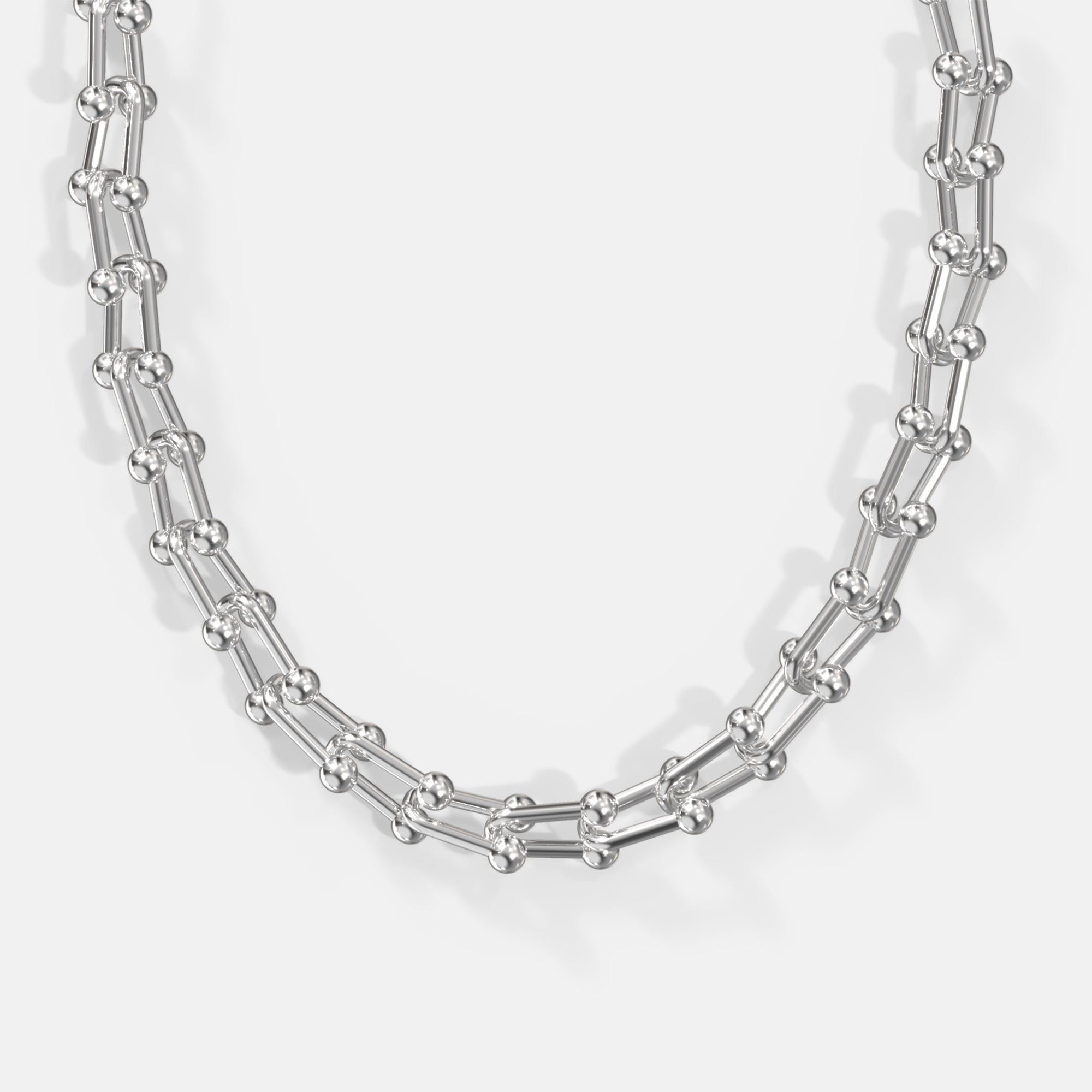 K12 - SILVER U-LINK CHAIN - 13MM